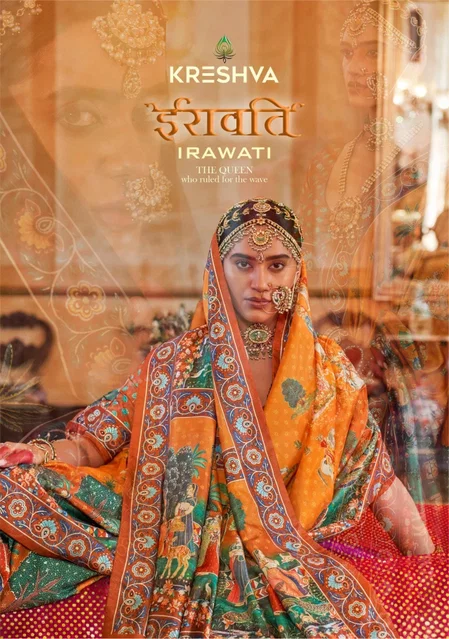 Irawati By Kreshva Lux P.V. Silk H.b. Luxury Printed Saree Suppliers In India

